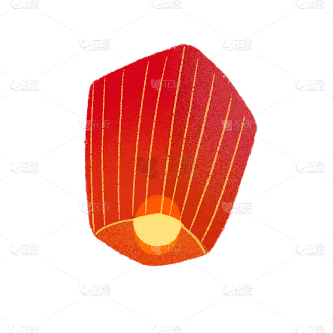 手绘风-中秋节贴纸-孔明灯