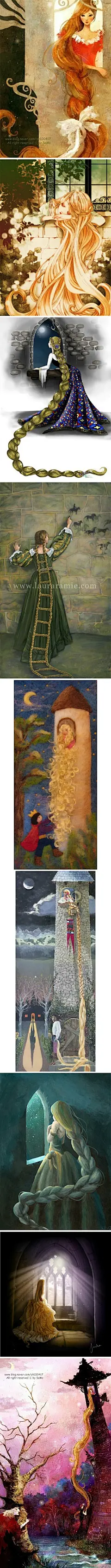 童话长发公主多风格系列插画作品欣赏~[多作者组图]