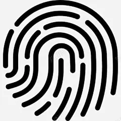 指纹图标手绘卡通黑色指纹图标图标