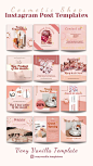 Cosmetic Shop Instagram Post Template|Pale Pink Template|Pastel Palette|Social Media|Minimalist