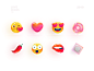 Love icons illustration vector art sexy illustraion smile emoji dating love icons