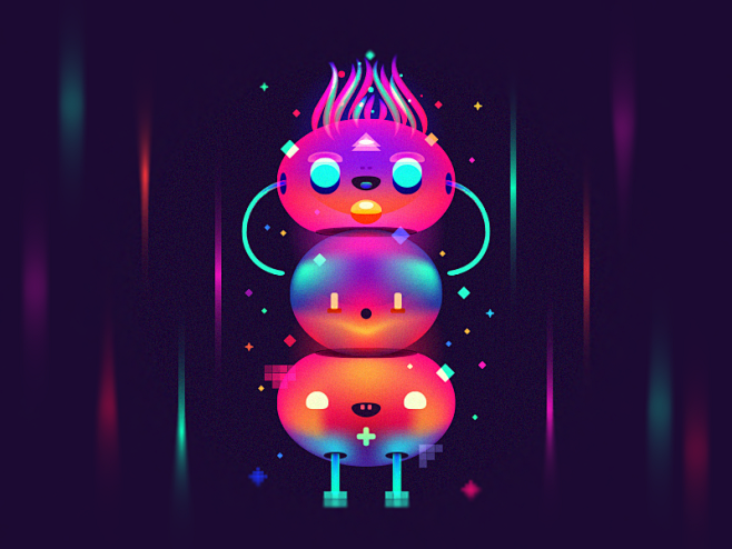 炫彩icon 渐变icon 透叠构成icon 光效icon 60_triple