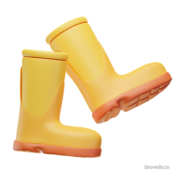 雨鞋3D Boots Illustration @到位啦UI素材 秋季动物植物3D图标模型