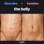 Masculine and feminine belly