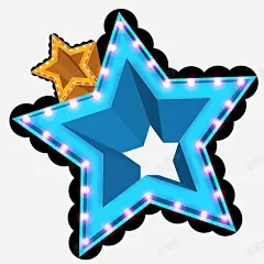 闪亮灯泡五角星 创意素材