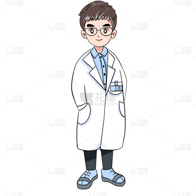 手绘-医生Q版医疗人物插画10