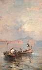 Franz Richard Unterberger (1838 - 1902)
【Fishermen in the Bay of Naples】 ​​​​