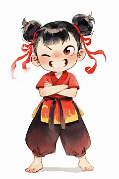 中国风封神哪吒插画人物形象