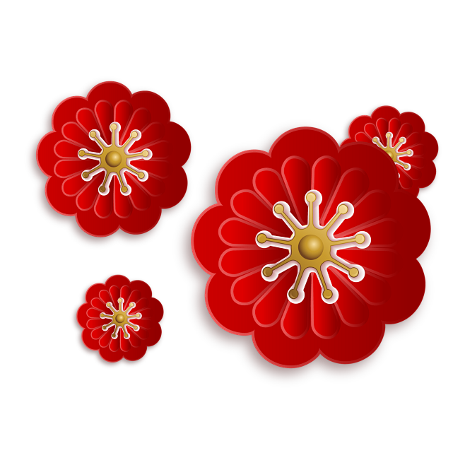 千库网_新年红金梅花装饰_元素编号129...