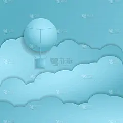 天空,纸,蜡笔画,热气球,高雅,分离着色,白色,白昼,沟通