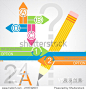 Business education pencil  Infographics option. Vector illustration. can be used for workflow layout, banner, diagram, number options, step up options, web design.