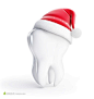 戴着圣诞帽的牙齿可爱形象高清摄影图片设计背景