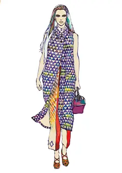 关于时装插画。在奢侈品牌背后，有这样一些默默耕耘的艺术家，他们通过自己的艰苦手绘，以时装插画的形式展现了时装设计大师们的创意与灵感。尤其在摄像技术尚未发达的2O世纪早期，时装插画不但是一种创意与灵感的展现，更是一种见证、一种记录，是时装插画大师们的丹青妙笔，使得一些设计永存于服装史并流传为经典。