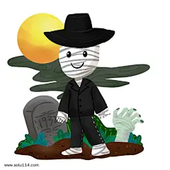 万圣节恐怖僵尸插画图片png免抠元素卡通手绘背景装饰免扣图片设计图案