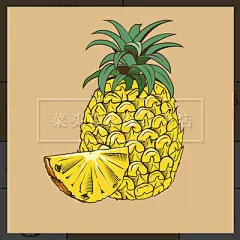 13款手绘水果插画菠萝柠檬梨石榴葡萄苹果香蕉饮品果汁矢量图素材-淘宝网