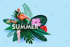 有趣的夏季时间海报壁纸方邀请横幅模板