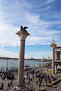 的Doges宫 - 威尼斯，意大利 - 奇美拉雕像＆圣西奥的雕像