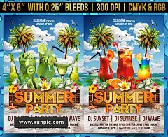 夏季促销海报Summer Party Flyer Template 设计模板 