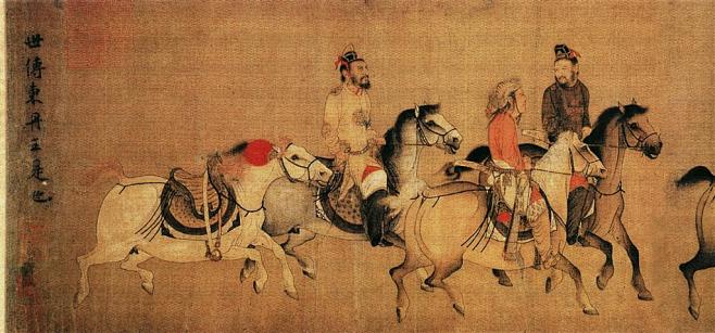 高清图片骑马的古人古画国画素材