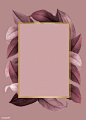 Golden frame on a pink leafy background vector | free image by rawpixel.com / Ka... - Phone Wallpaper