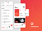 Redesign Vodafone mobile app card dailyui redesign tab android ios component sim card operator dashboard app dashboard ux ui application app