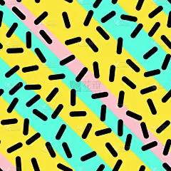 复古无缝图案在八十年代的风格设计