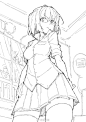卡通小美女线搞，P站画师：mzrz,PID=2444713 ​（CG插画大触） ​ ​​​​