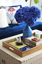 bright blue decor