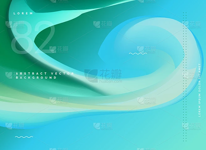 蓝色流体颜色背景设计素材 花瓣网 
