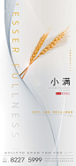 【源文件下载】 海报 房地产 小满 二十四节气 麦穗 麦子 