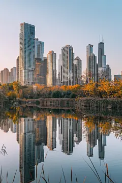 海滨城市高楼图片