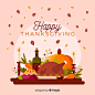 Flat  design for thanksgiving background Free Vector