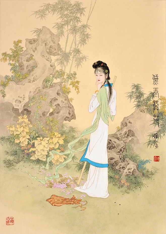 黛玉葬花-花瓣网