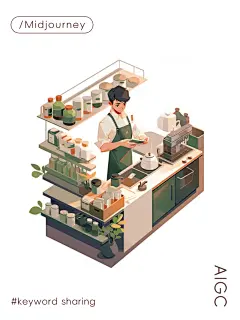 咒语分享✨2.5D扁平风插画咖啡系列☕