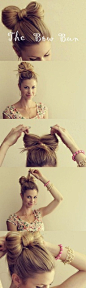 Super easy, super cute bow bun! for Cam