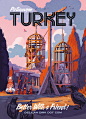 These travel posters of Delilah Dirk by artist and author Tony Cliff are just full of fun and adventure. The posters were created to promote the comic book Delilah Dirk and the Turkish Lieutenant.