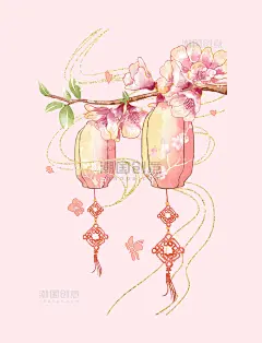 春节装饰花灯笼梅花 