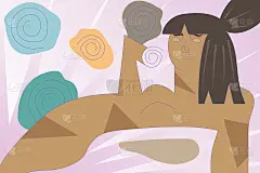 抽象的古铜色女性粉色背景