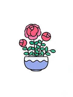 简笔画小盆栽 - 小红书