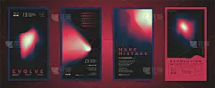 日本的意思是——现代。集未来梯度3d大胆的故事海报模板科学，音乐或演示3d打印。