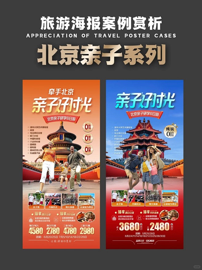 北京故宫_天坛_颐和园亲子旅游海报设计_...