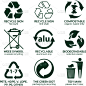环境,绿色,平坦的,图标集,循环利用,整齐的,可生物降解材料,男人,图像,堆肥
