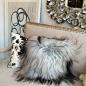 Icelandic Longhaired Sheepskin Cushion - Grey