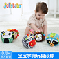 jollybaby新生婴儿毛绒玩具布球3-6-12个月1岁宝宝手抓球安抚摇铃-tmall.com天猫
