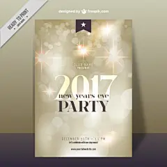 2017欧美时尚元旦狂欢晚会活动宣传单海报AI矢量平面设计素材模版#卡片贺卡#社团活动海报素材#EPS#炫酷绚丽炫彩#烟花特效#喜庆#时钟素材#灯光#鸡年