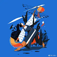 #插画狂想# 来自英国的艺术家、插画家Nuria Boj鲜艳的色彩奇思妙想插画 ​​​​