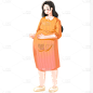 手绘-孕妇人物插画1