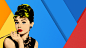 General 1920x1080 pop art Flatdesign artwork women yellow blue red Audrey Hepburn