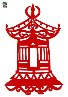 敦煌出土的唐朝五代剪纸、纸花—佛塔剪纸图案
