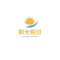 黄蓝色太阳线条旅游公司logo创意旅游中文logo